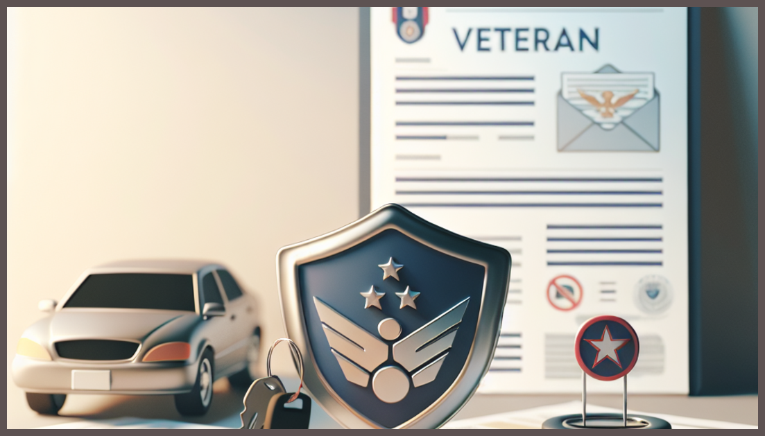 A shield symbol representing car insurance benefits for veterans.