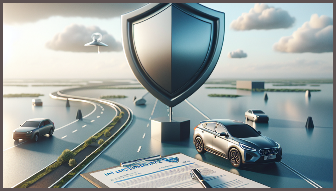 A shield and car symbolizing military discounts on insurance.