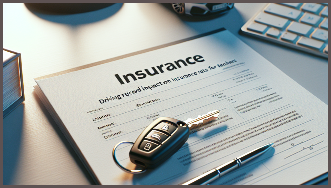 A car with an insurance symbol and a clean driving record document