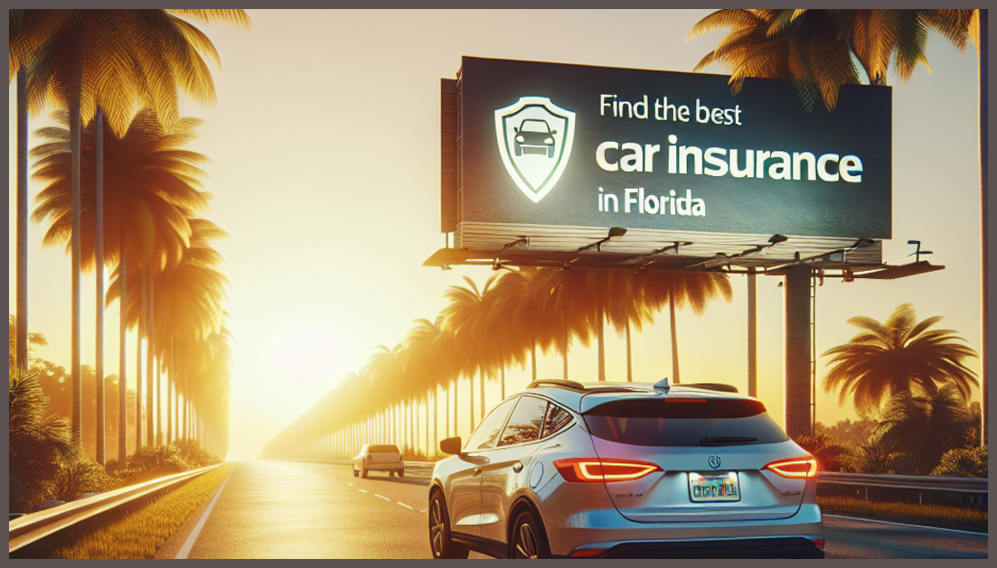 Minimalist image symbolizing car insurance and Florida landscape.