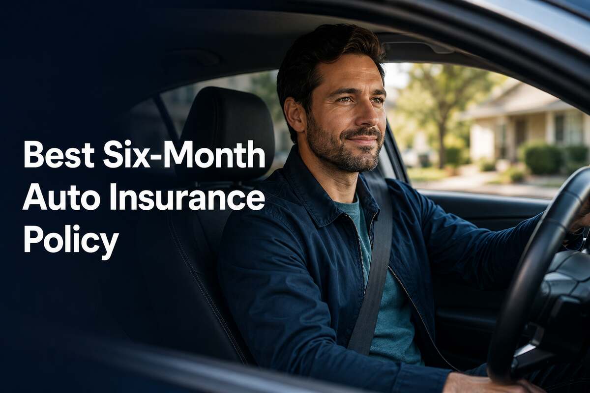 Driver inside a car representing a six-month auto insurance policy