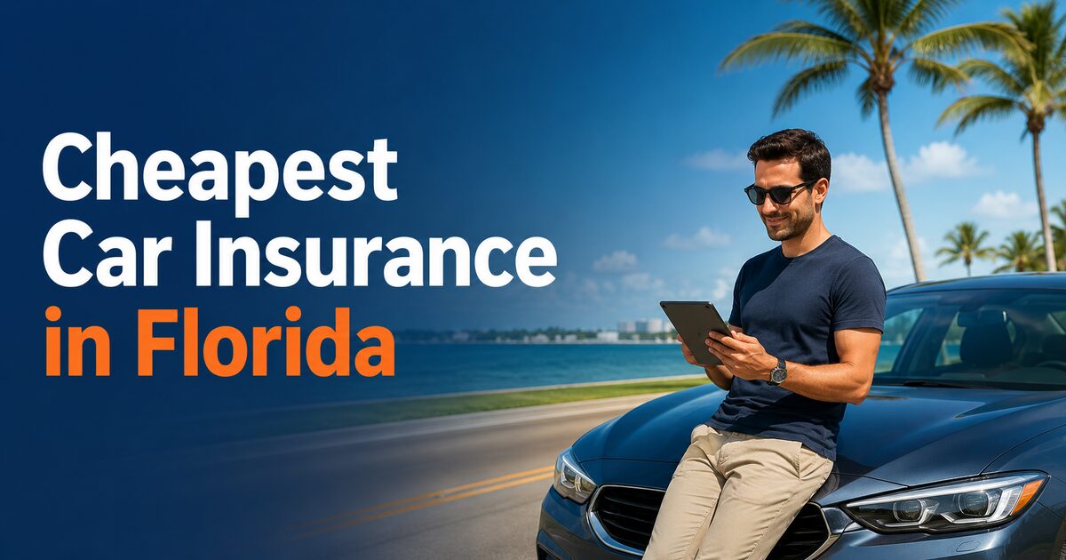 Driver comparing the cheapest car insurance options in Florida