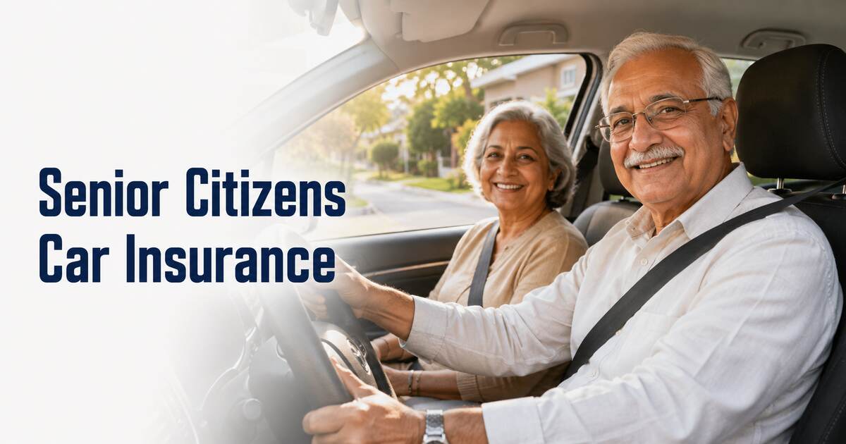 Senior couple comparing car insurance options while seated in a car